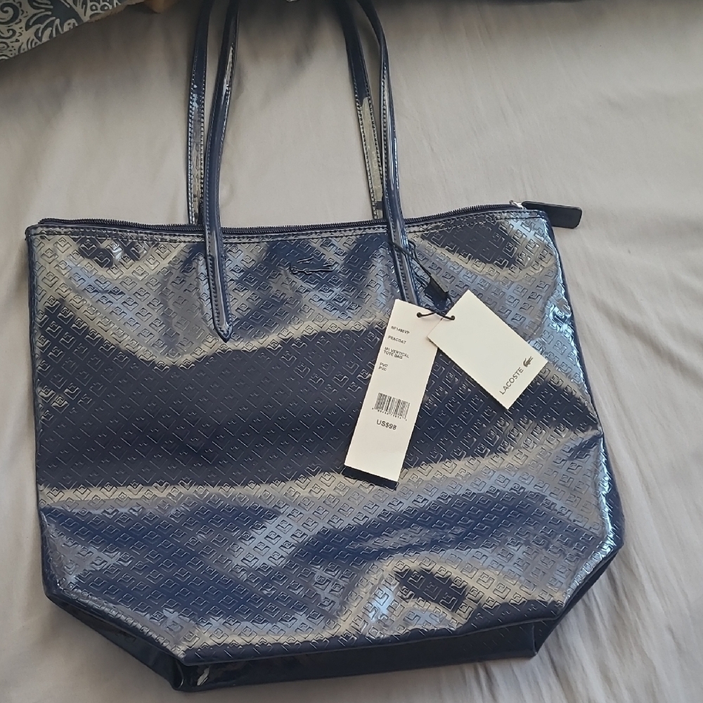 Lacoste Shiny Blue Tote Bag